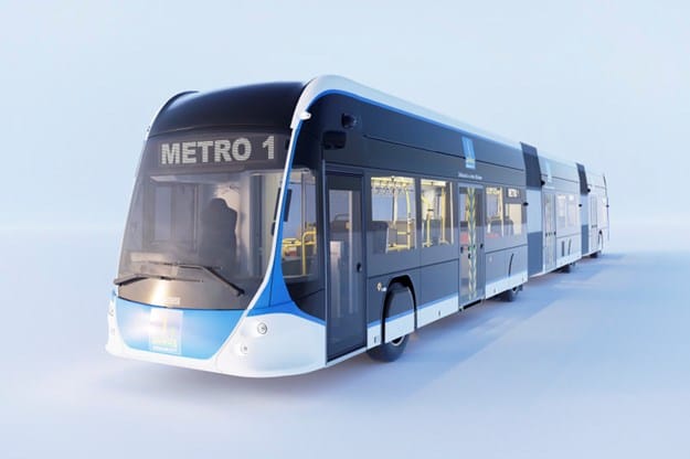 HESS high-capacity electric road tram configured for a Metro 1 corridor service
